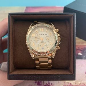 Michael Kors Blair Chronograph Gold Women’s Watch *please read description*